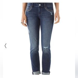White House Black Market Slim Fit skinny Jeans with pocket stud detail  size 6